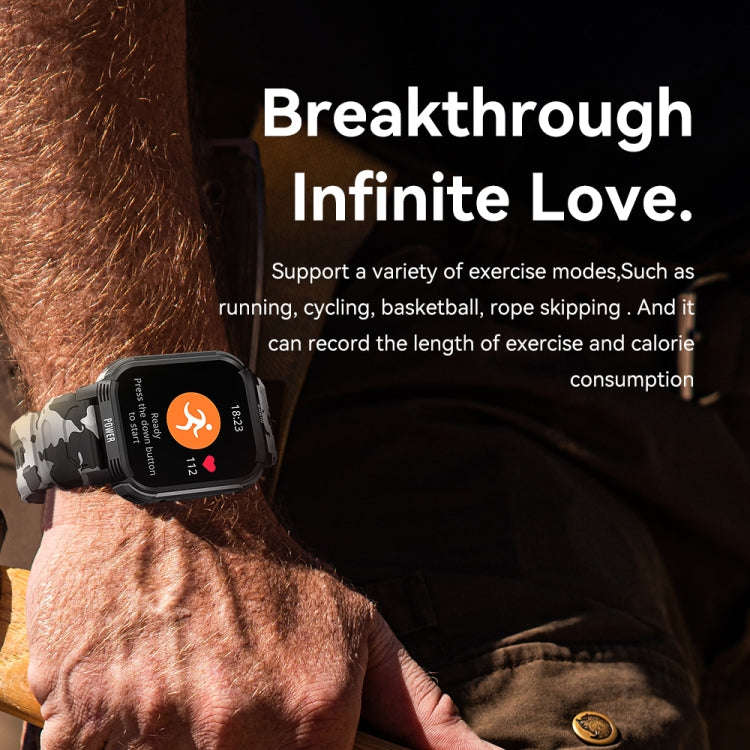 LEMFO LT08 1.85 inch TFT Screen Smart Watch Supports Bluetooth Calls(Gun Black)