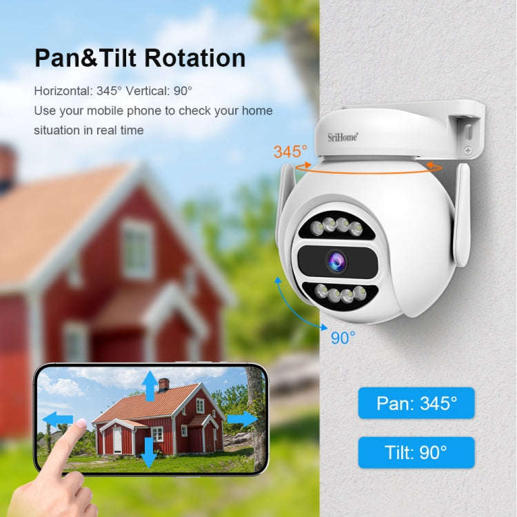 SriHome SH047 4MP IP66 Waterproof Motion Detection Night Vision WiFi HD Camera(UK Plug)