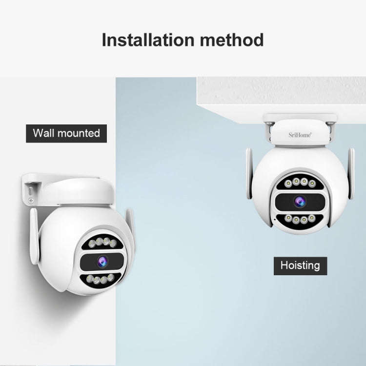 SriHome SH047 4MP IP66 Waterproof Motion Detection Night Vision WiFi HD Camera(UK Plug)