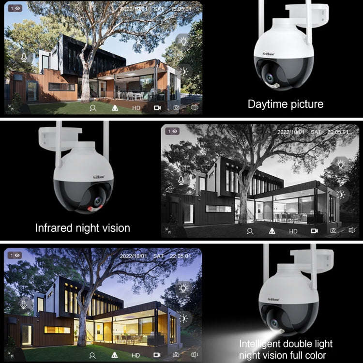 SriHome SH045 2MP DC5V IP66 Waterproof AI Auto Tracking Night Vision WiFi HD Camera(US Plug)