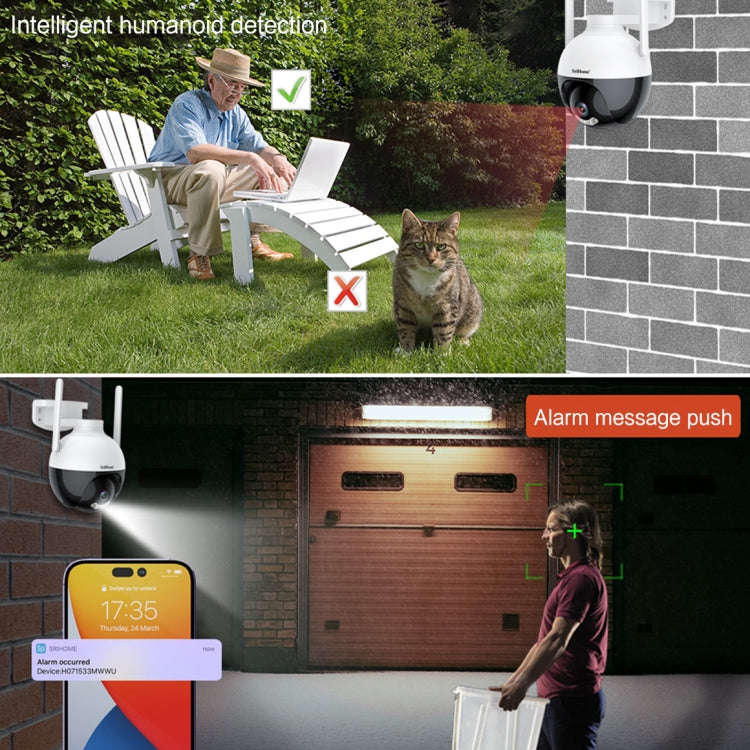 SriHome SH045 2MP DC5V IP66 Waterproof AI Auto Tracking Night Vision WiFi HD Camera(US Plug)