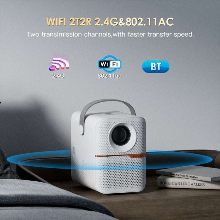 GXMO P10 Android 10 OS HD Portable WiFi Projector, Plug Type:EU Plug(White)