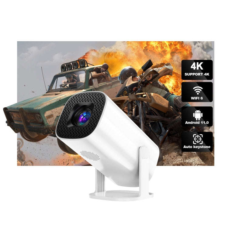 GXMO P30 Android 11 OS HD Portable WiFi Projector, Plug Type:US Plug(White)