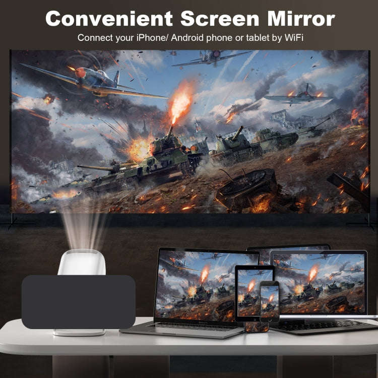 GXMO P30 Android 11 OS HD Portable WiFi Projector, Plug Type:US Plug(White)