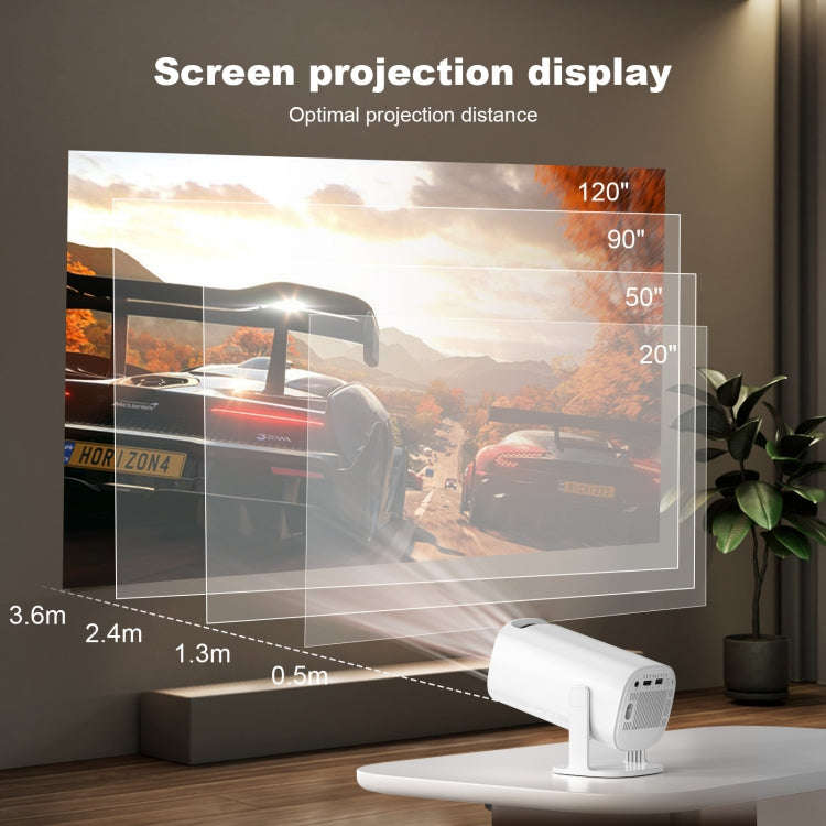 GXMO P30 Android 11 OS HD Portable WiFi Projector, Plug Type:US Plug(White)