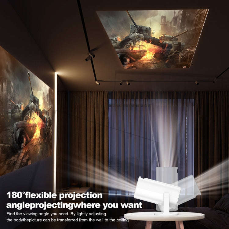 GXMO P30 Android 11 OS HD Portable WiFi Projector, Plug Type:US Plug(White)