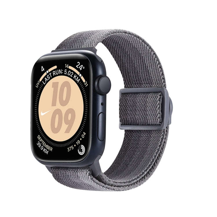 For Apple Watch Series 6 40mm Carbon Fiber Texture Snap Buckle Nylon Watch Band(Gradient Grey)