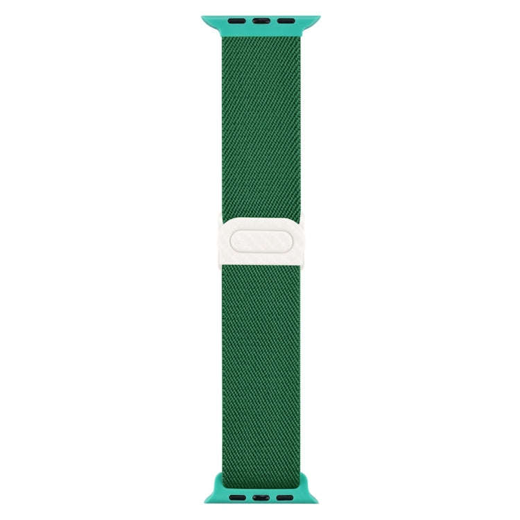 For Apple Watch Series 6 40mm Carbon Fiber Texture Snap Buckle Nylon Watch Band(Green)