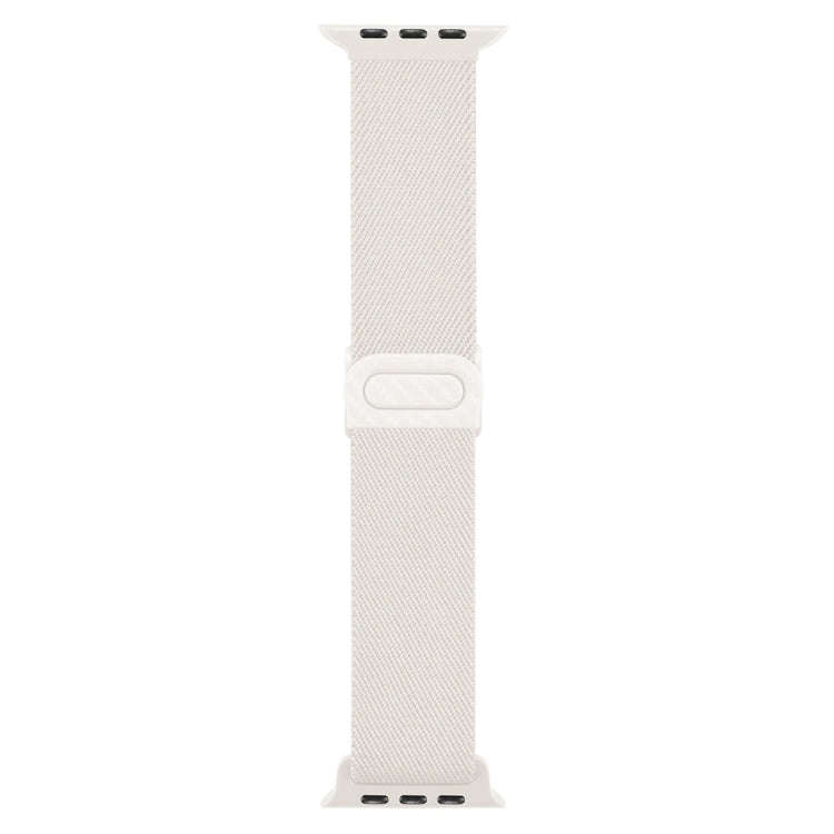For Apple Watch Series 6 40mm Carbon Fiber Texture Snap Buckle Nylon Watch Band(Starlight)