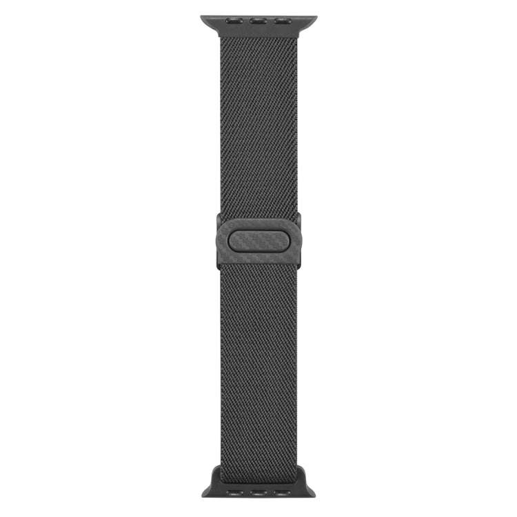 For Apple Watch Series 5 40mm Carbon Fiber Texture Snap Buckle Nylon Watch Band(Grey)