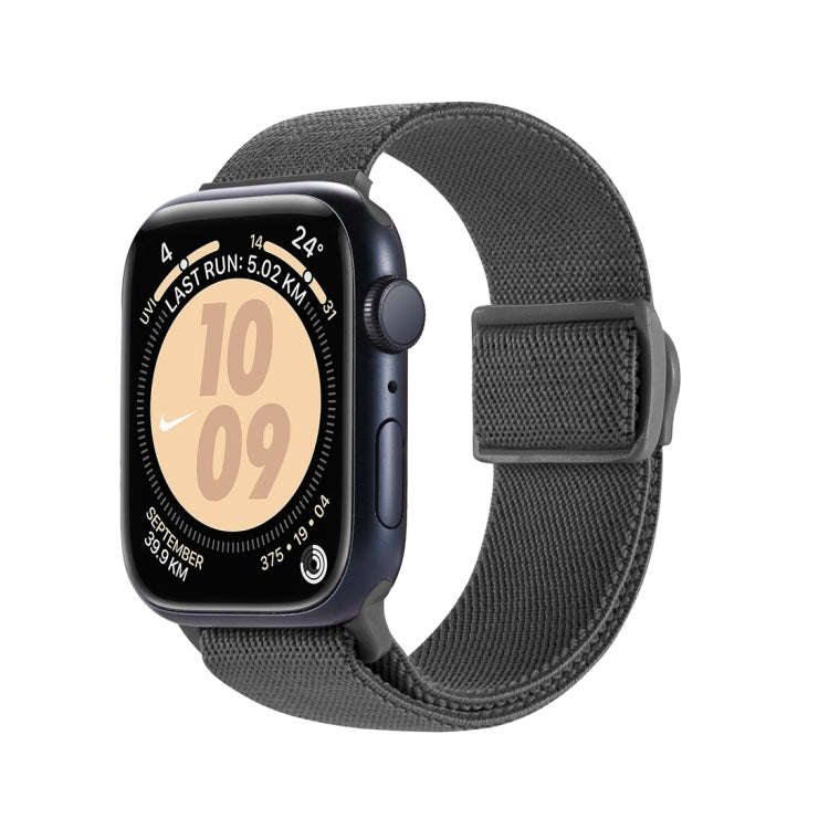 For Apple Watch Series 5 40mm Carbon Fiber Texture Snap Buckle Nylon Watch Band(Grey)