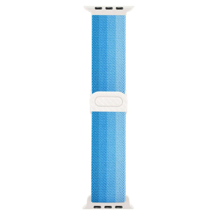 For Apple Watch Series 4 40mm Carbon Fiber Texture Snap Buckle Nylon Watch Band(Gradient Blue)