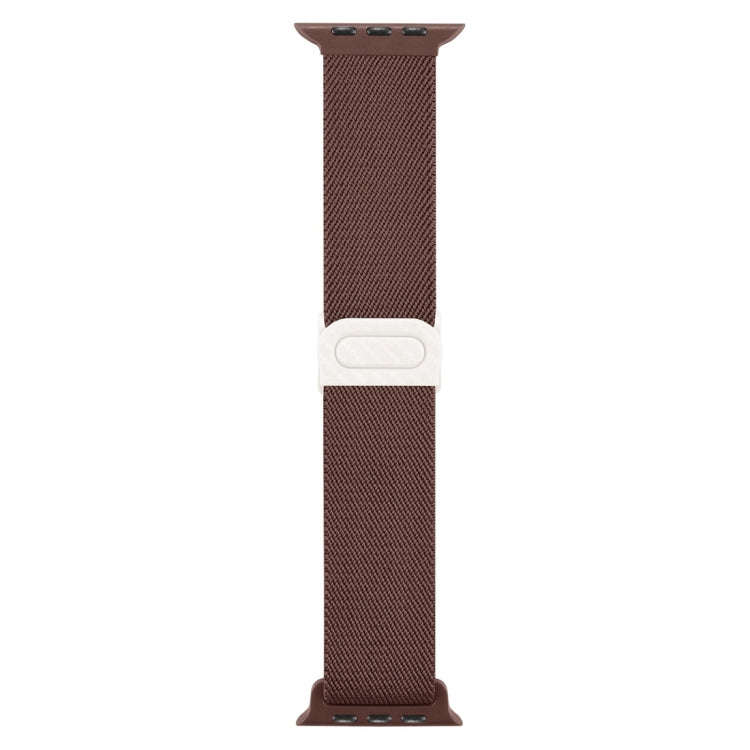 For Apple Watch Series 4 40mm Carbon Fiber Texture Snap Buckle Nylon Watch Band(Smoke Purple)