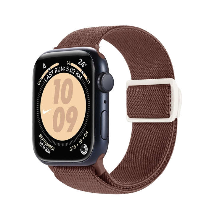 For Apple Watch Series 4 40mm Carbon Fiber Texture Snap Buckle Nylon Watch Band(Smoke Purple)