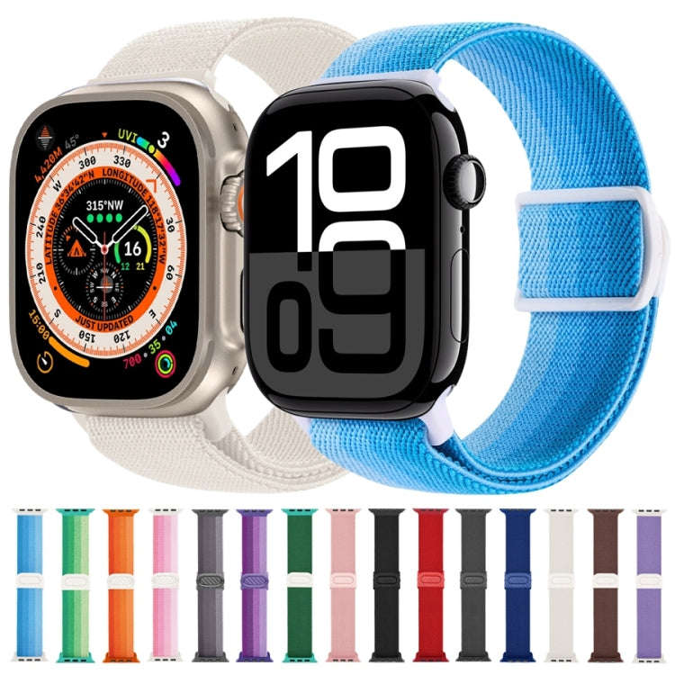 For Apple Watch Series 5 40mm Carbon Fiber Texture Snap Buckle Nylon Watch Band(Red)