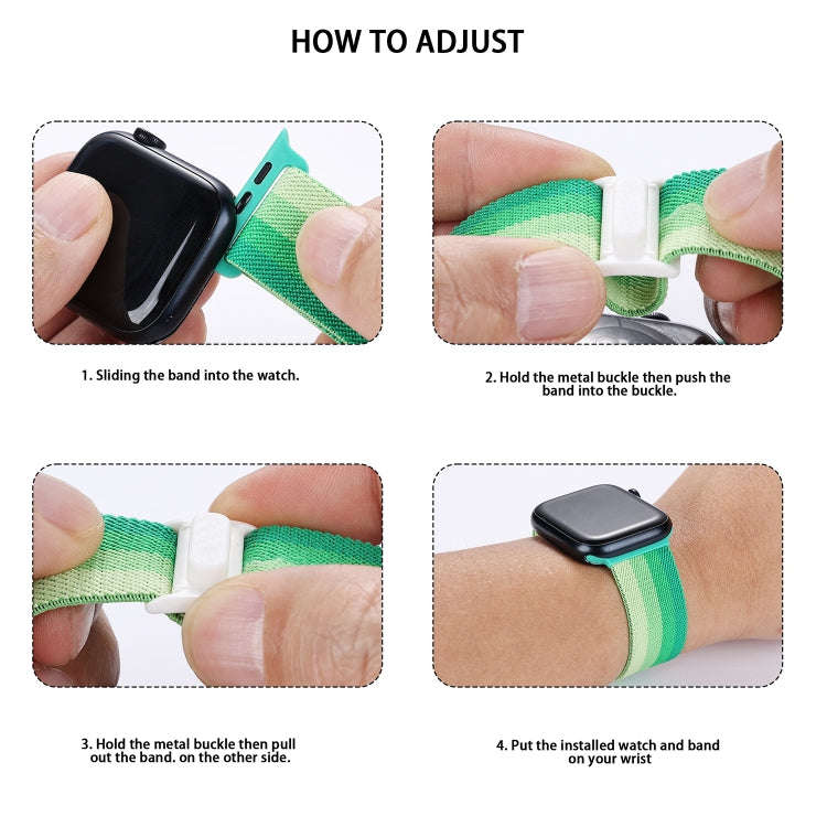 For Apple Watch Series 5 40mm Carbon Fiber Texture Snap Buckle Nylon Watch Band(Red)
