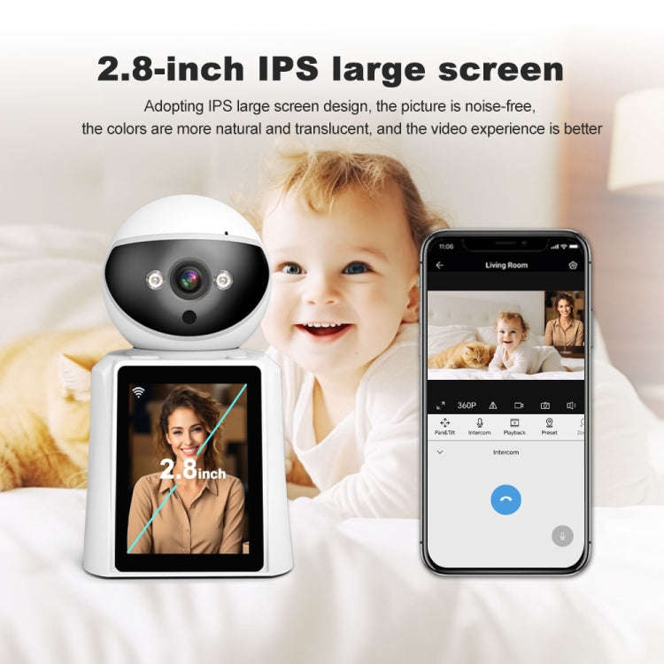 Srihome SH053 2MP 2.8 inch IPS Screen Smart IP Camera Baby Monitor(UK Plug)