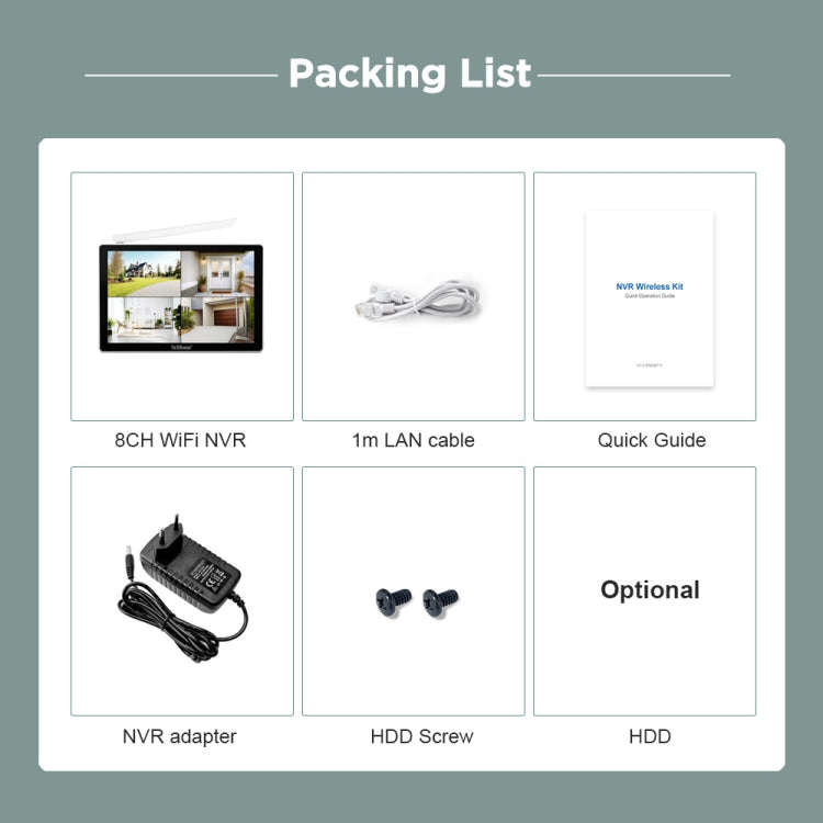 SriHome NVS010-IPC047 Ultra HD 4 Channel WiFi Network Video Recorder Set(EU Plug)