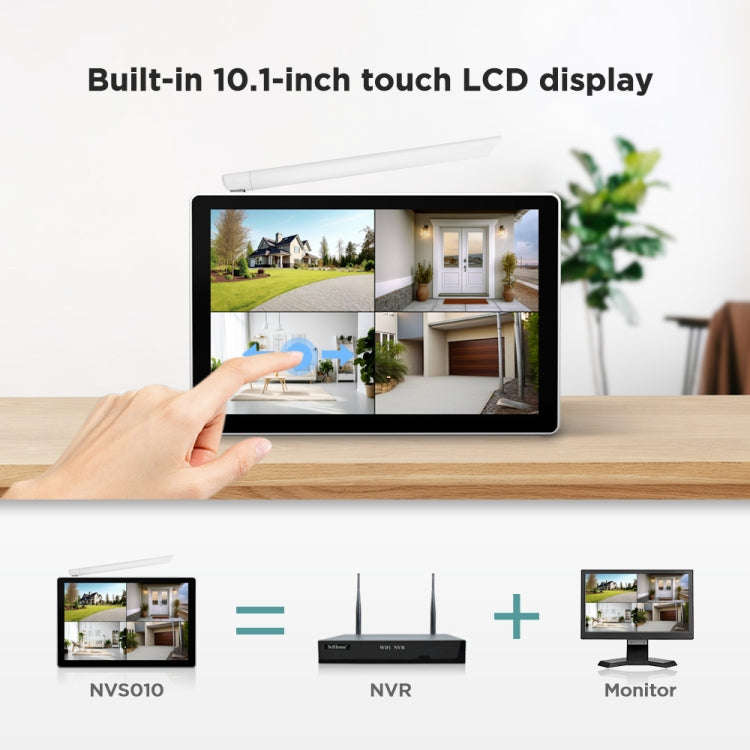 SriHome NVS010-IPC047 Ultra HD 4 Channel WiFi Network Video Recorder Set(EU Plug)