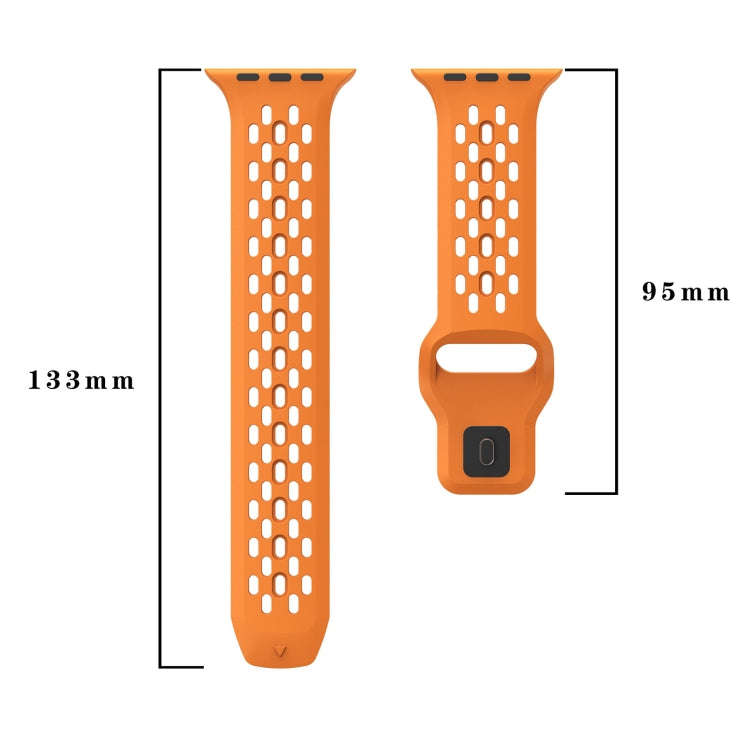 For Apple Watch Ultra 49mm Oval Holes Fluororubber Watch Band(Red)