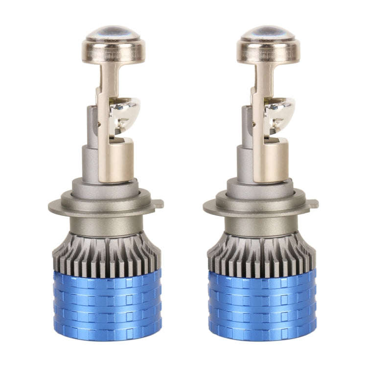 H7 Pair 55W 6000lm 6000K Car LED Mini Lens Headlight Bulb
