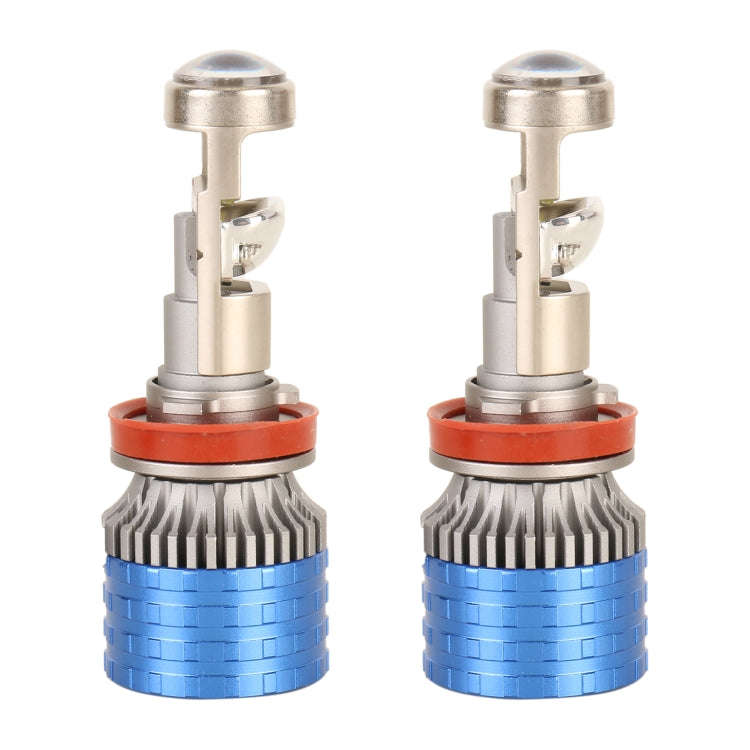H11 Pair 55W 6000lm 6000K Car LED Mini Lens Headlight Bulb
