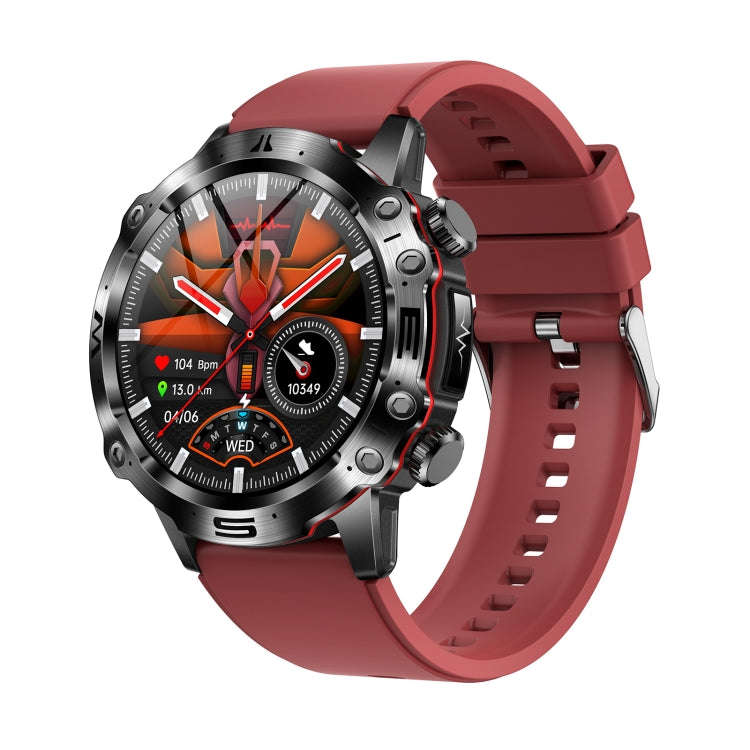 ET482 1.43 inch AMOLED Screen Sports Smart Watch Support Bluetooth Call /  ECG Function(Red Silic...