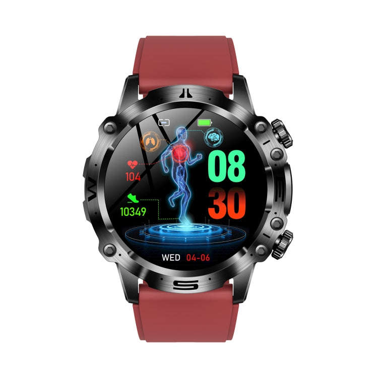 ET482 1.43 inch AMOLED Screen Sports Smart Watch Support Bluetooth Call /  ECG Function(Red Silic...