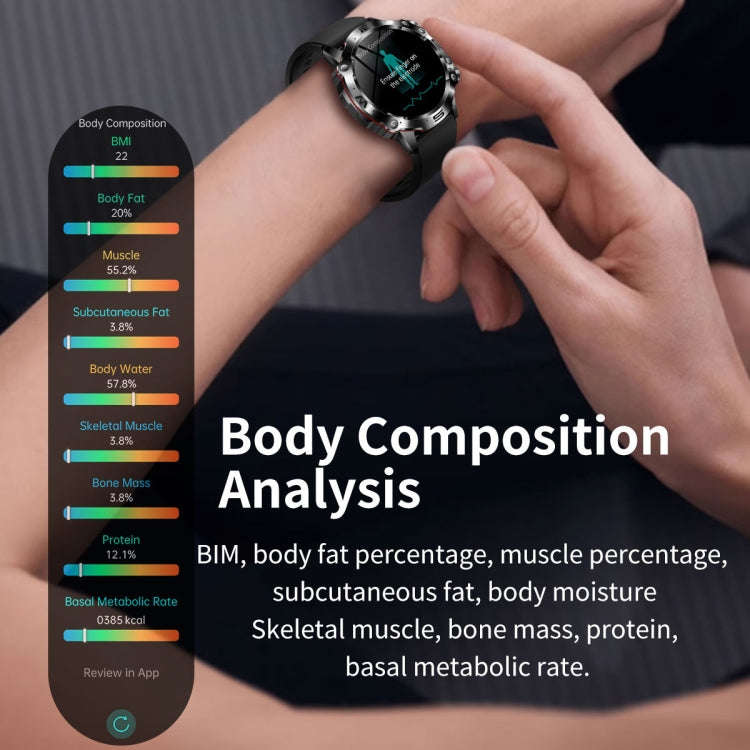 ET482 1.43 inch AMOLED Screen Sports Smart Watch Support Bluetooth Call /  ECG Function(Blue Sili...