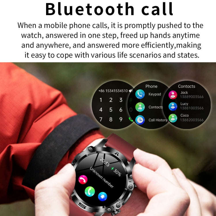 ET482 1.43 inch AMOLED Screen Sports Smart Watch Support Bluetooth Call /  ECG Function(Red Silic...