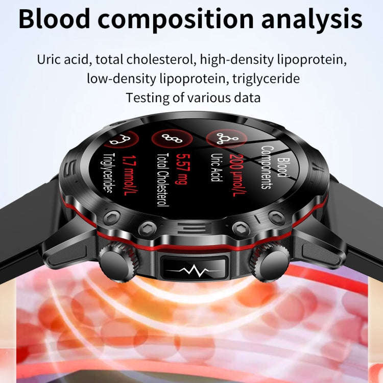 ET482 1.43 inch AMOLED Screen Sports Smart Watch Support Bluetooth Call /  ECG Function(Red Silic...