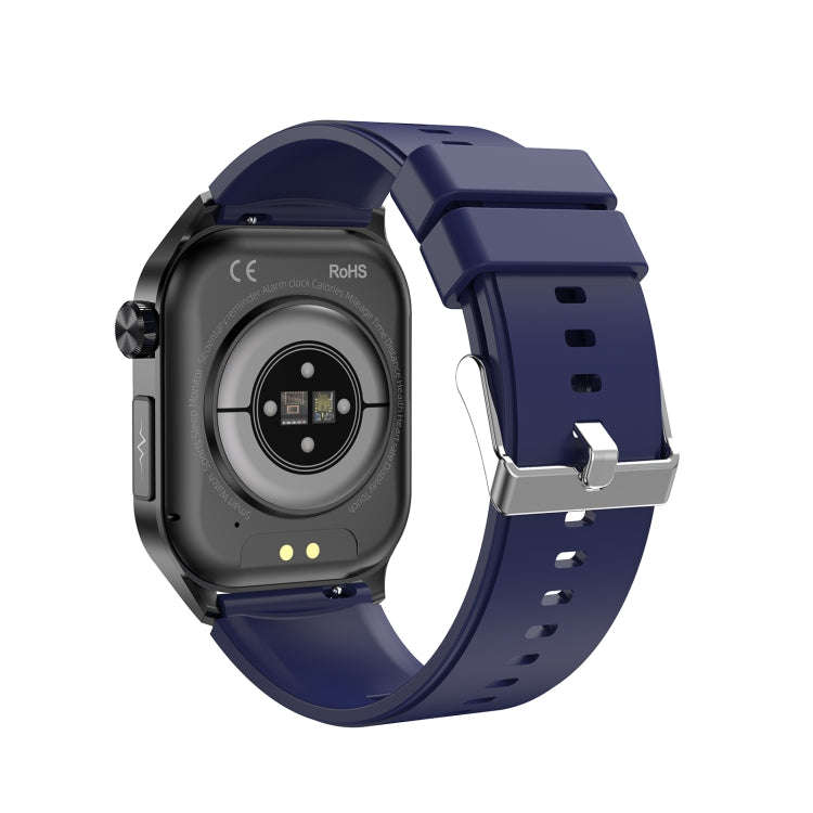 ET580 2.04 inch AMOLED Screen Sports Smart Watch Support Bluetooth Call /  ECG Function(Blue Sili...