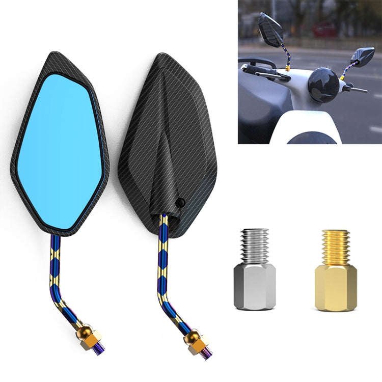 Motorcycle / Electromobile Modified Diamond-shaped Burnt Titanium Plating Rearview Mirror, Style:...