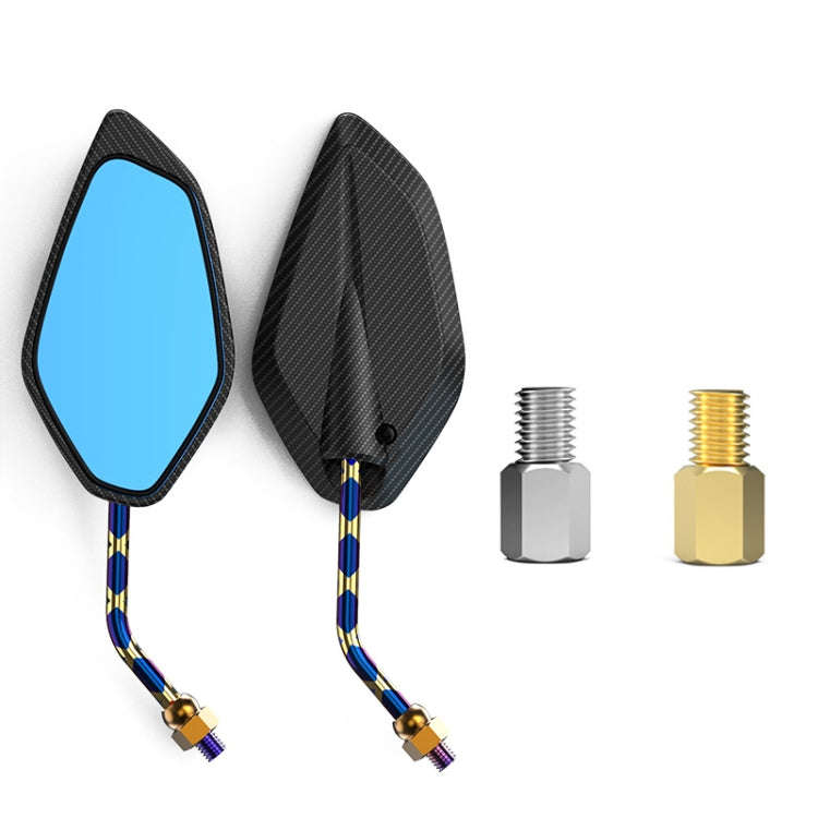 Motorcycle / Electromobile Modified Diamond-shaped Burnt Titanium Plating Rearview Mirror, Style:...