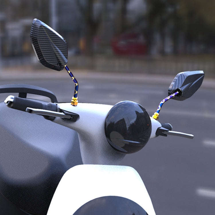 Motorcycle / Electromobile Modified Diamond-shaped Burnt Titanium Plating Rearview Mirror, Style:...