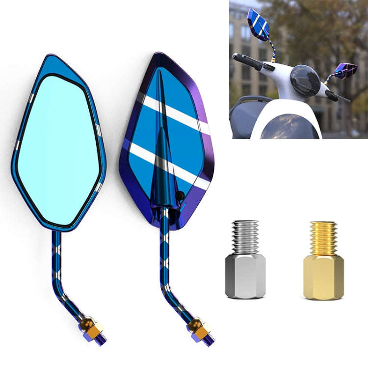 Motorcycle / Electromobile Modified Diamond-shaped Burnt Titanium Plating Rearview Mirror, Style:...