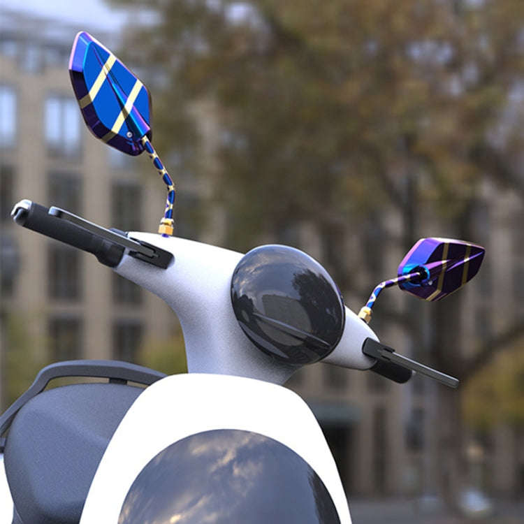 Motorcycle / Electromobile Modified Diamond-shaped Burnt Titanium Plating Rearview Mirror, Style:...