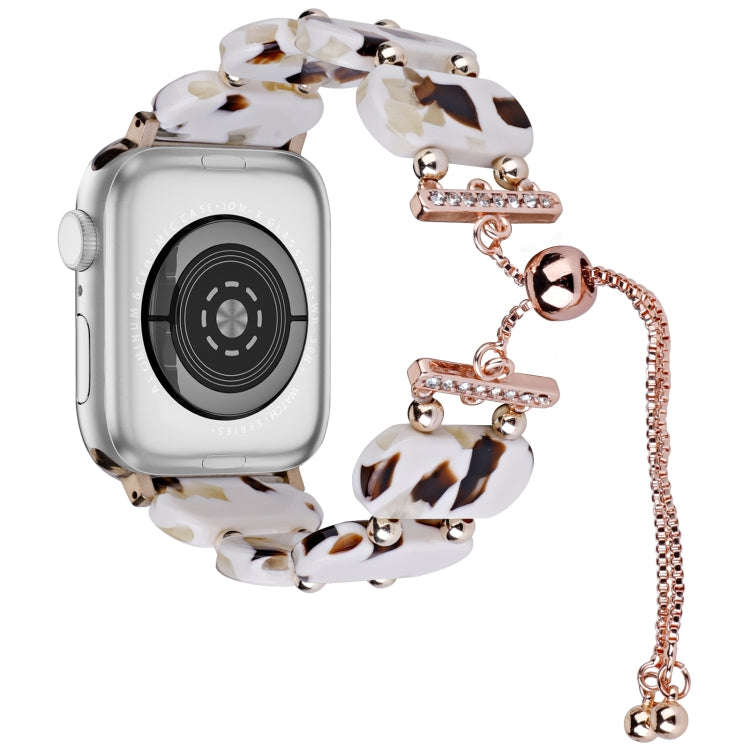 For Apple Watch Series 5 40mm Resin Retractable Chain Watch Band(Nougat)