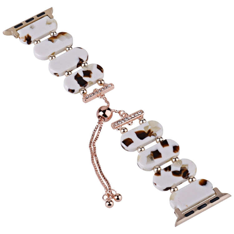 For Apple Watch Series 5 40mm Resin Retractable Chain Watch Band(Nougat)