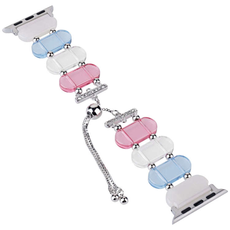 For Apple Watch Series 3 42mm Resin Retractable Chain Watch Band(Colors)