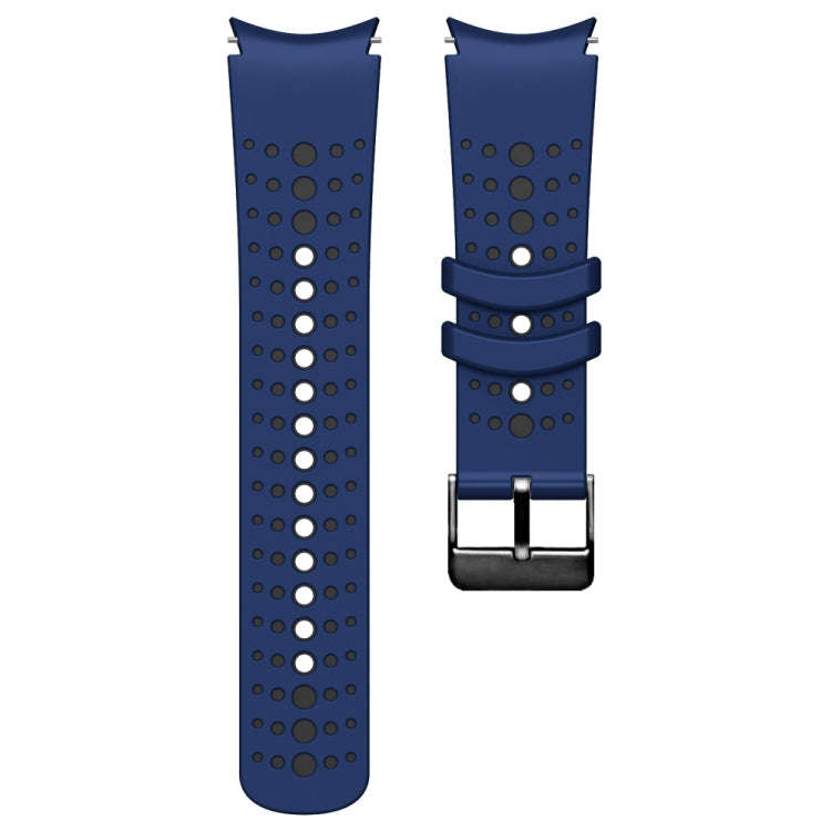 For Samsung Galaxy Watch 6 Two Color Silicone Watch Band(Blue Black)