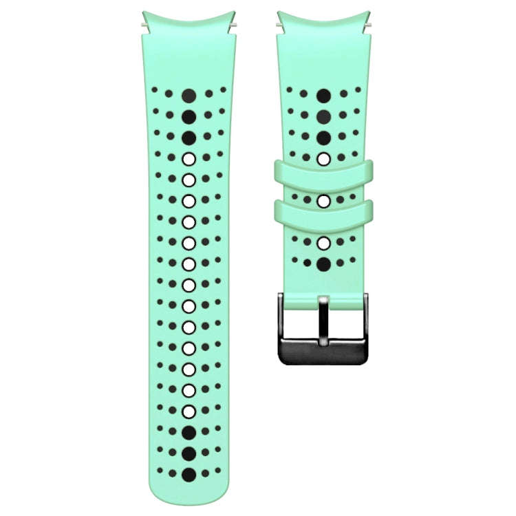 For Samsung Galaxy Watch 6 Two Color Silicone Watch Band(Green Black)