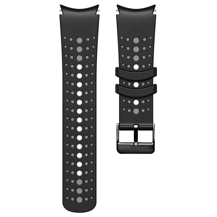 For Samsung Galaxy Watch 6 Two Color Silicone Watch Band(Black Grey)