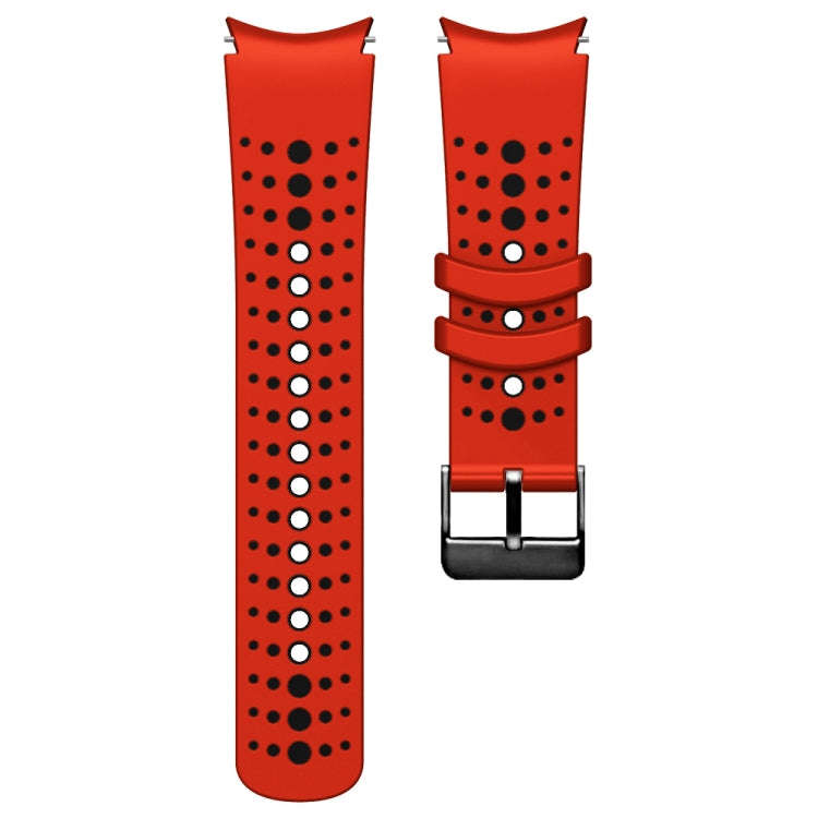 For Samsung Galaxy Watch 6 Two Color Silicone Watch Band(Red Black)