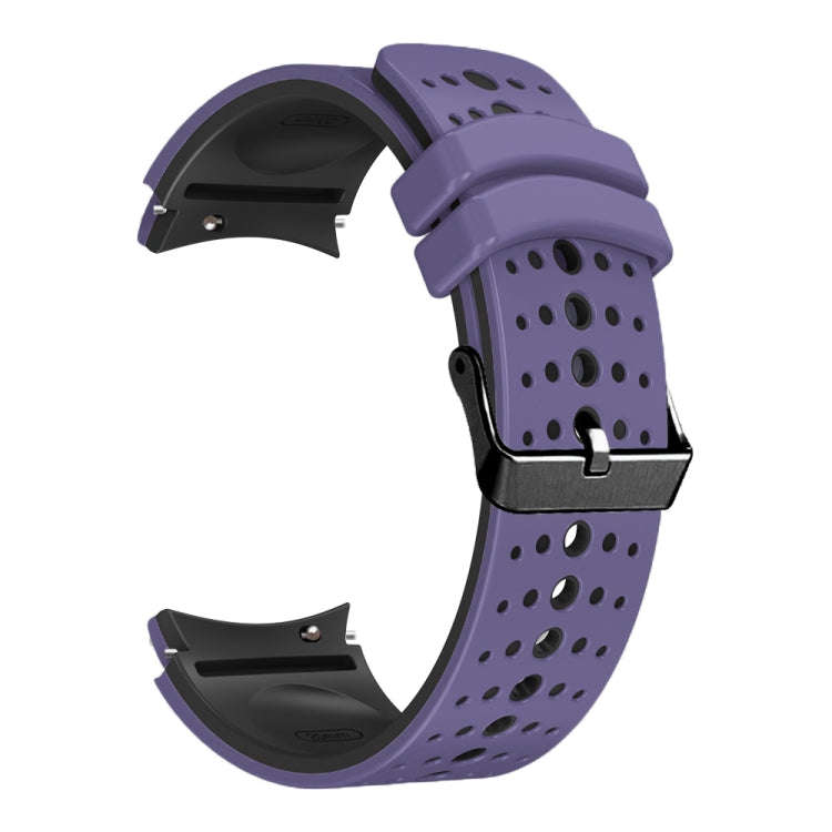 For Samsung Galaxy Watch 6 Two Color Silicone Watch Band(Purple Black)