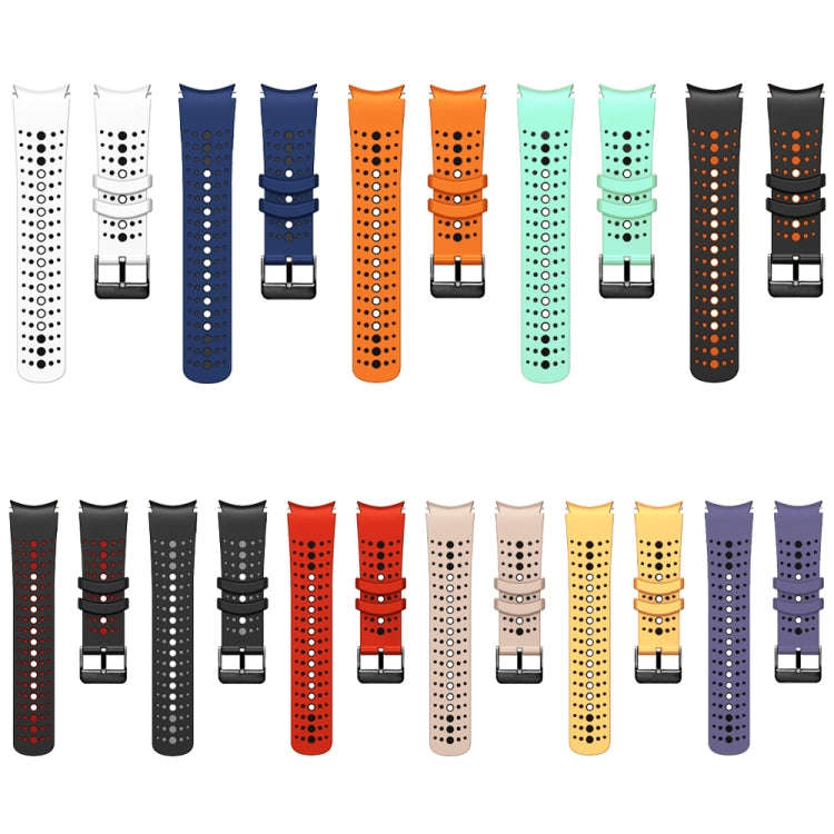 For Samsung Galaxy Watch 6 Two Color Silicone Watch Band(Black Grey)