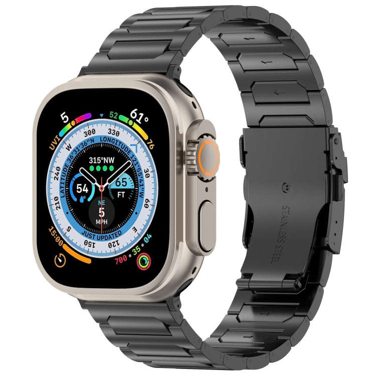 For Apple Watch Ultra 2 49mm I-Shaped Titanium Metal Watch Band(Black)