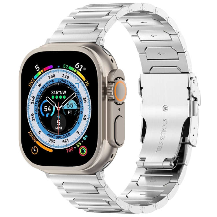 For Apple Watch Ultra 2 49mm I-Shaped Titanium Metal Watch Band(Mirror Silver)