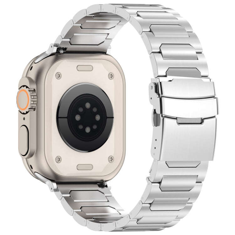For Apple Watch Ultra 2 49mm I-Shaped Titanium Metal Watch Band(Mirror Silver)