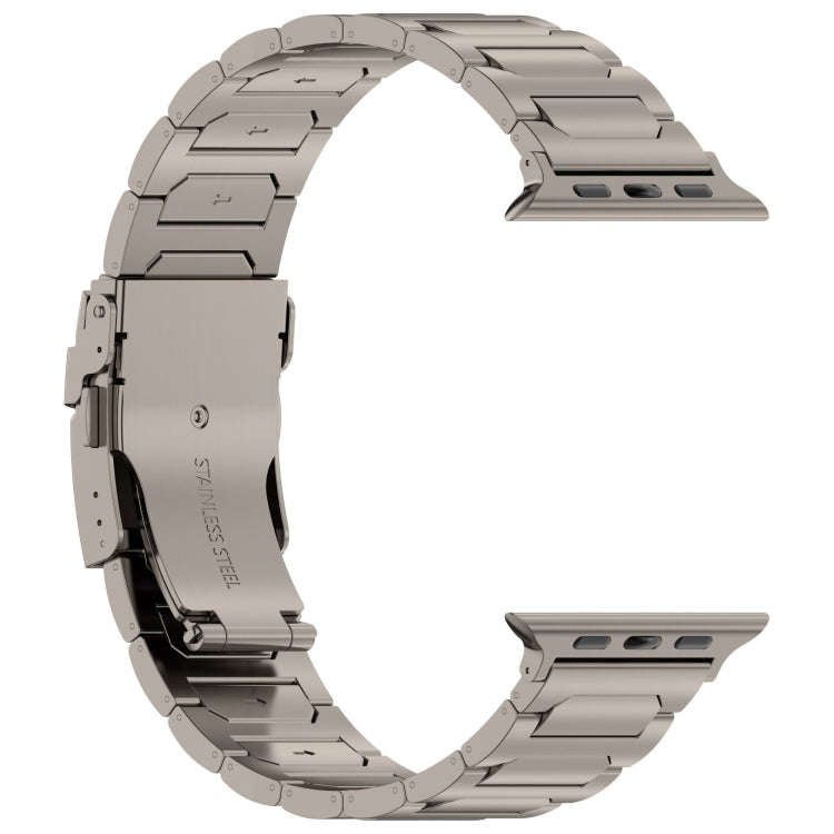 For Apple Watch Series 6 44mm I-Shaped Titanium Metal Watch Band(Titanium)